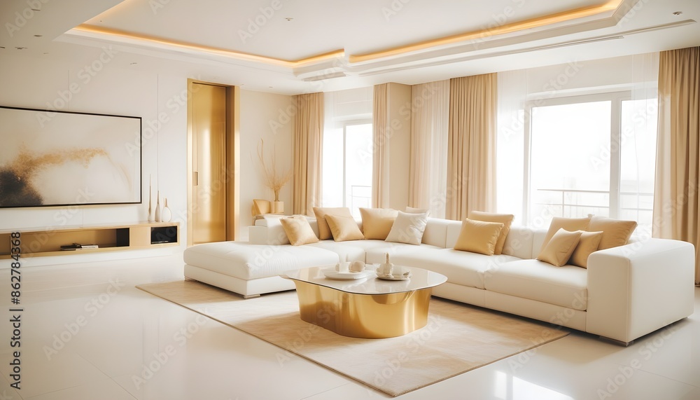 Fototapeta premium Photo interior modern design room 3d illustration