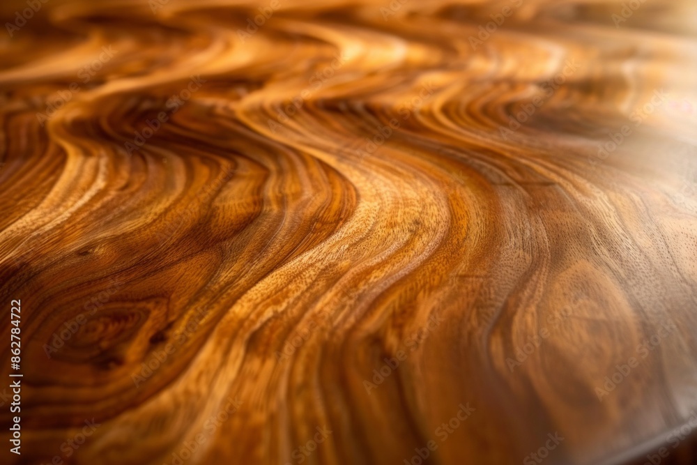 Obraz premium A close-up of a polished wood surface with a minimalist grain pattern and modern finish.