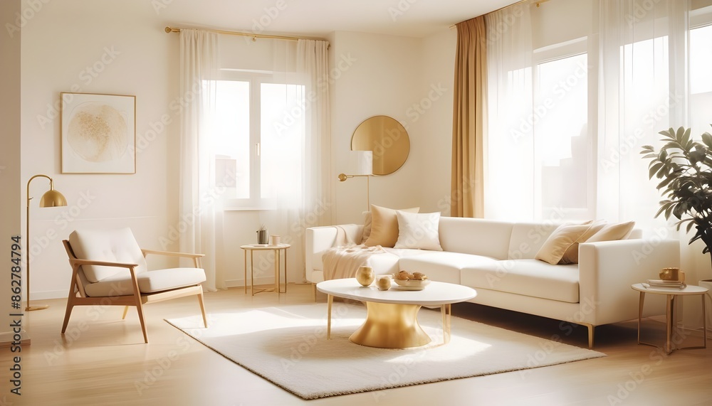 Fototapeta premium Photo interior modern design room 3d illustration