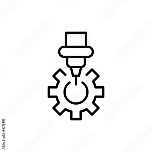 laser cutting outline icons, minimalist vector illustration ,simple transparent graphic element .Isolated on white background