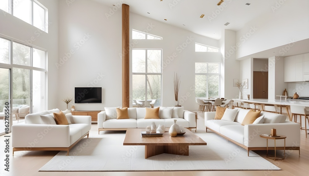 Fototapeta premium Photo interior modern design room 3d illustration