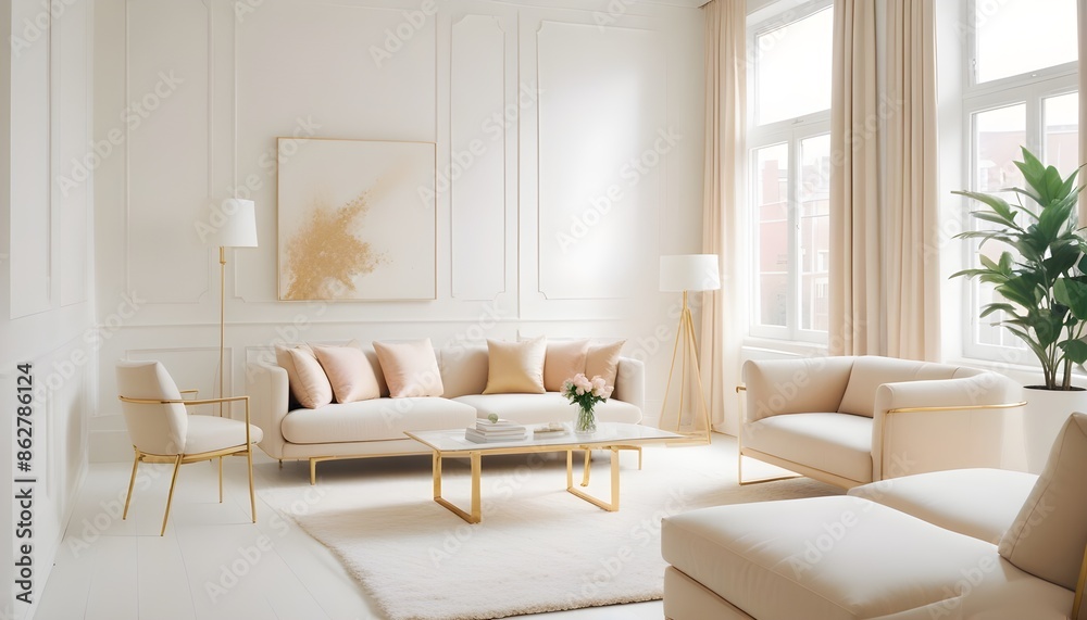 Photo interior modern design room 3d illustration Photo interior modern design room 3d illustration