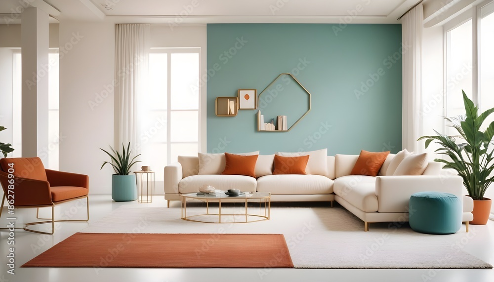 Photo interior modern design room 3d illustration Photo interior modern design room 3d illustration