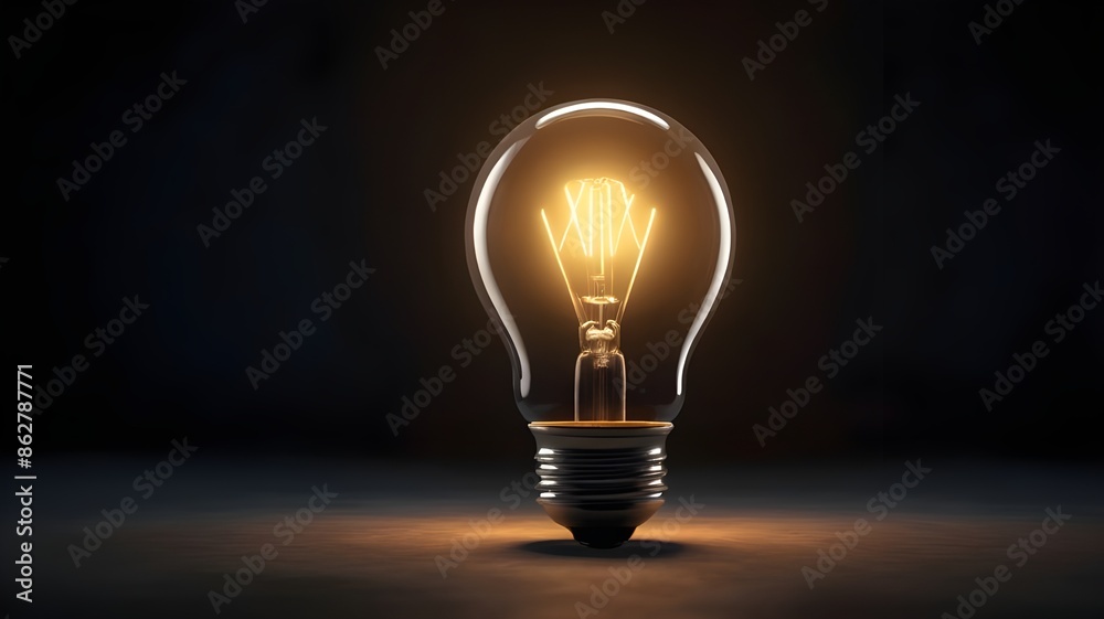 light bulb on dark background