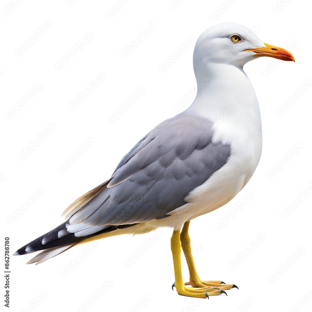 Naklejka premium seagull on a transparent background