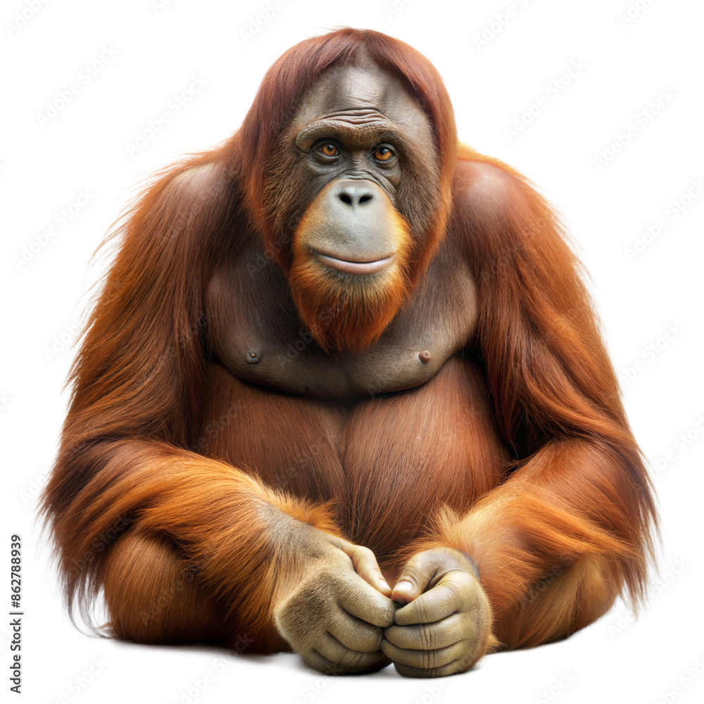 Fototapeta premium orangutan on a transparent background