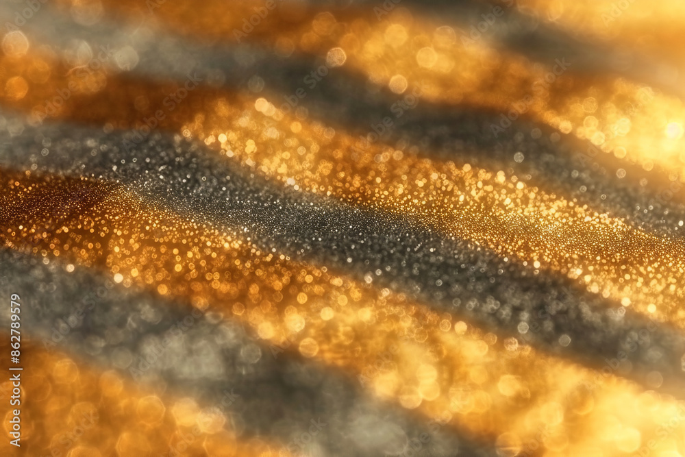 Golden particles create a light effect with dots of sunlight, golden bokeh lights and sparkling dust Golden particles create a light effect with dots of sunlight, golden bokeh lights and sparkling dust