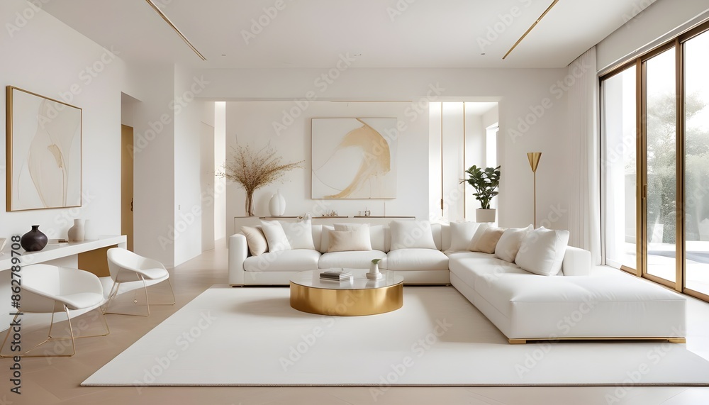 Photo interior modern design room 3d illustration Photo interior modern design room 3d illustration