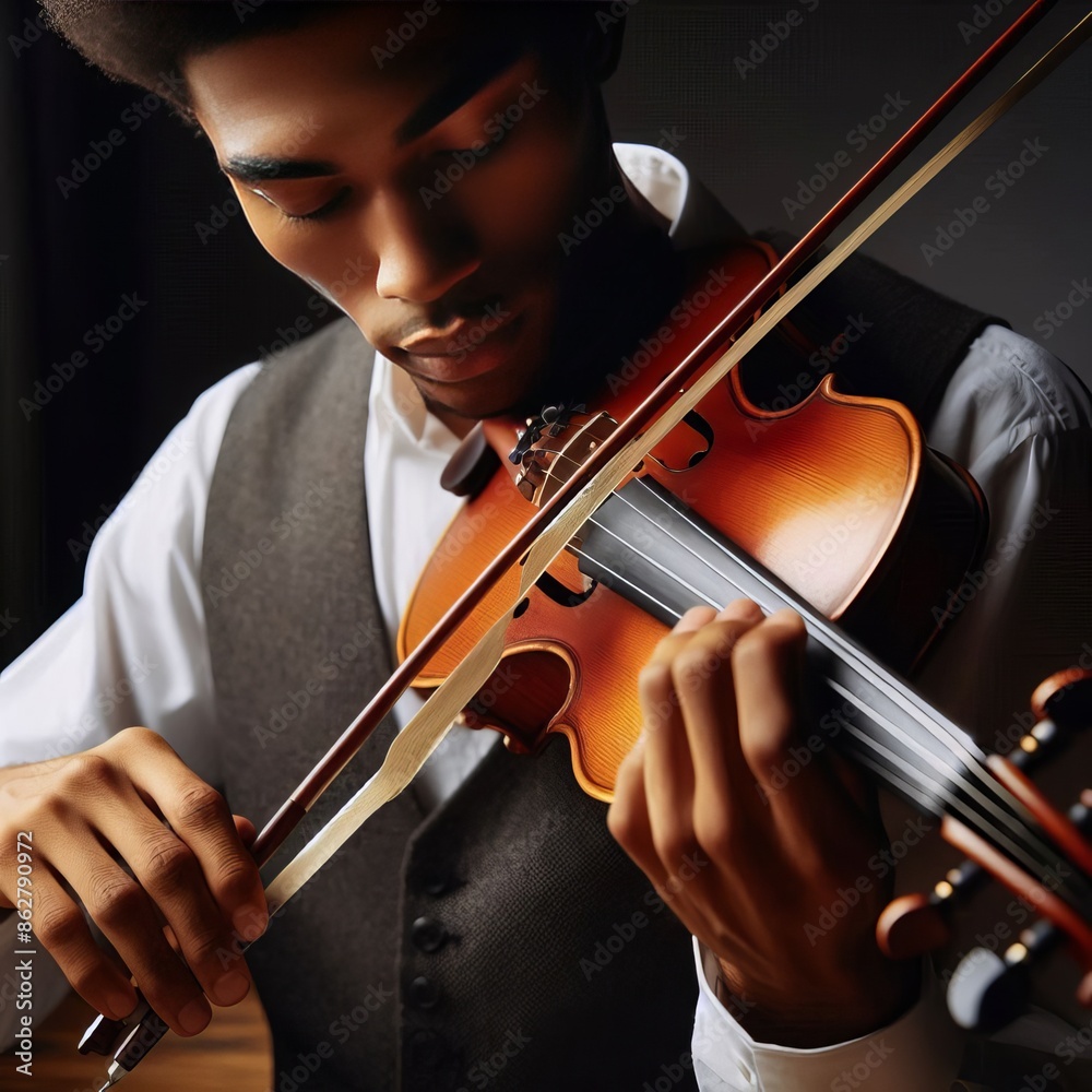 159 138. Violinist tuning a violin before a concert, photo. Из 159 138. Violinist tuning a violin before a concert, photo. Из