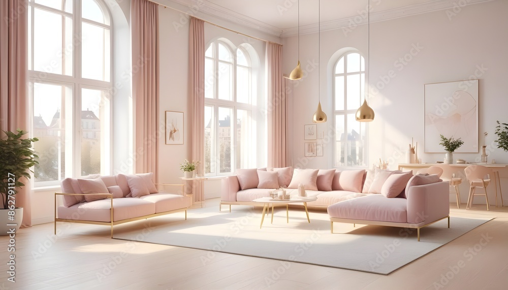 Photo interior modern design room 3d illustration Photo interior modern design room 3d illustration