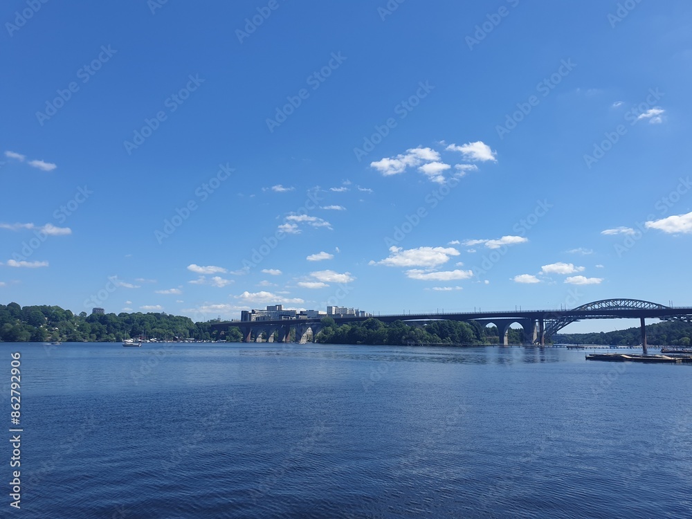 Beautiful waterfront in Liljeholmen in Stockholm, Sweden Beautiful waterfront in Liljeholmen in Stockholm, Sweden