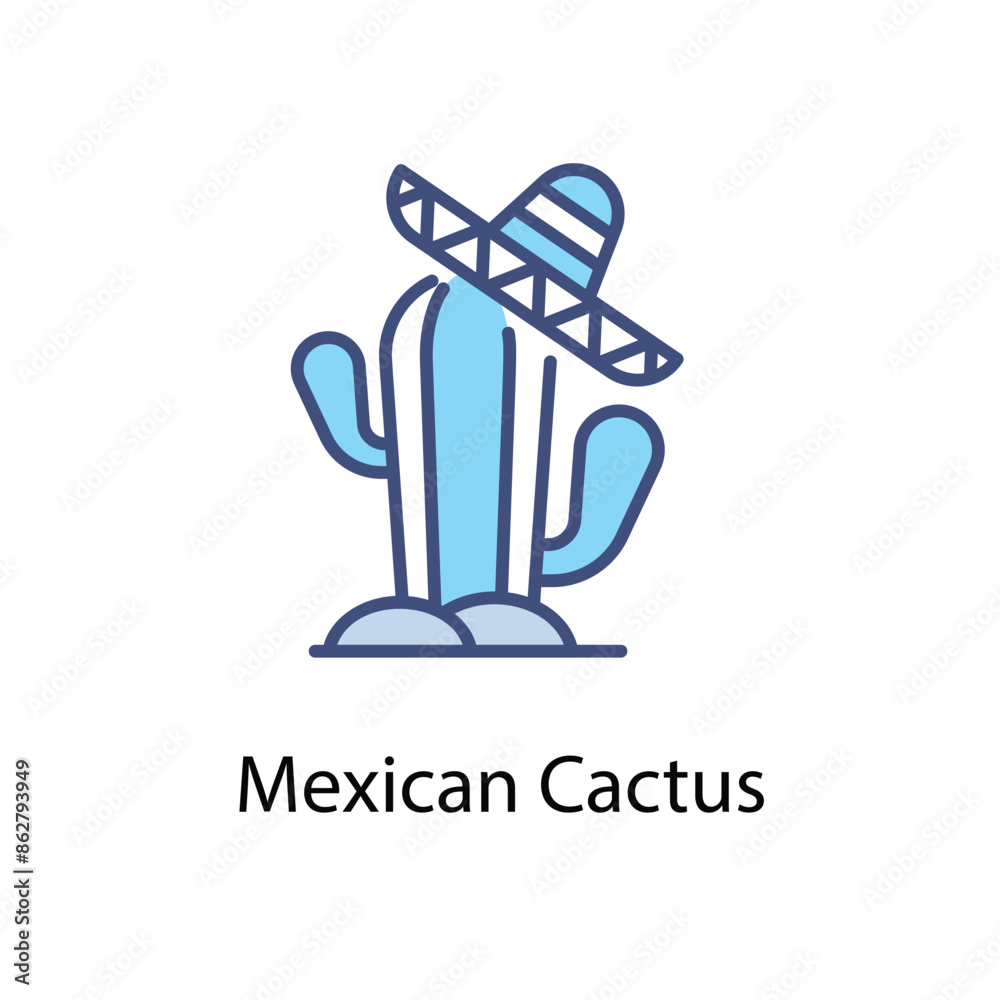 Mexican Cactus vector icon Mexican Cactus vector icon