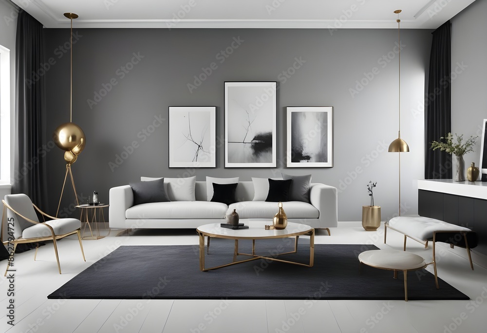 Photo interior modern design room 3d illustration Photo interior modern design room 3d illustration