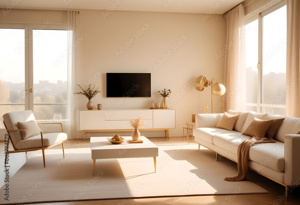 Fototapeta premium Photo interior modern design room 3d illustration