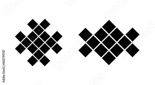 Set of collage for business, people or others photos or images. Vector template empty frames. Creative mockup.