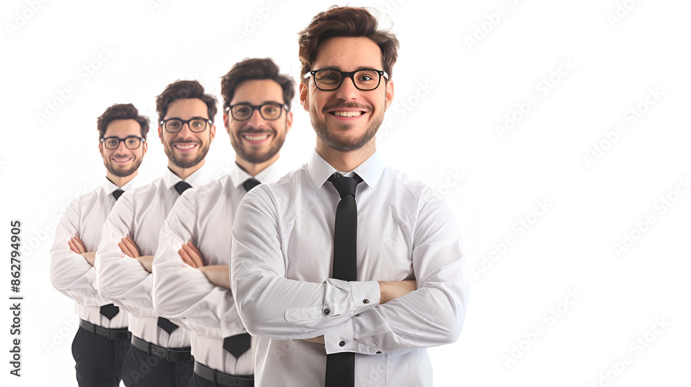 Obraz premium Happy HR Manager Cloning to Serve More Employees
