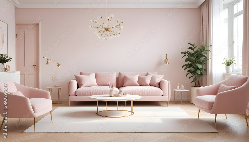 Fototapeta premium Photo interior modern design room 3d illustration