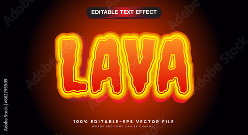 Lava 3D editable text effect template with lava fluid style