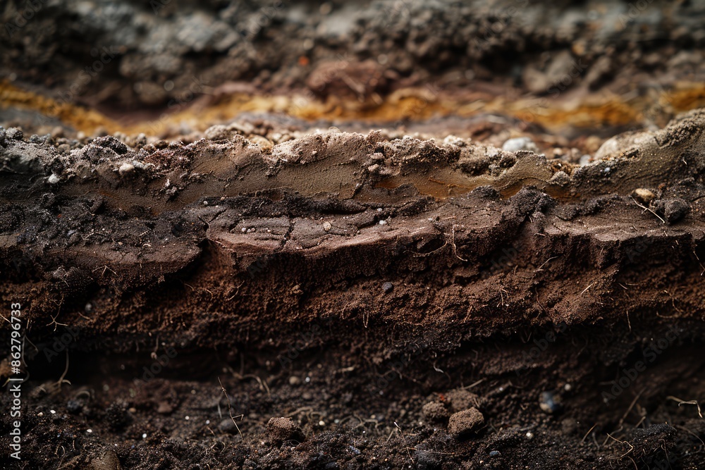 Close-Up of Soil Texture Layers Close-Up of Soil Texture Layers