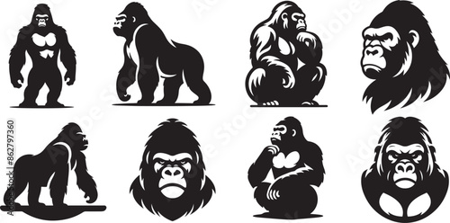 Gorilla Silhouette Icon Vector illustration