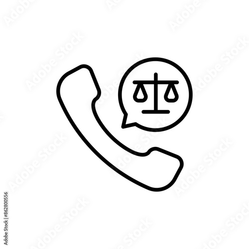 Notary call outline icons, minimalist vector illustration ,simple transparent graphic element .Isolated on white background
