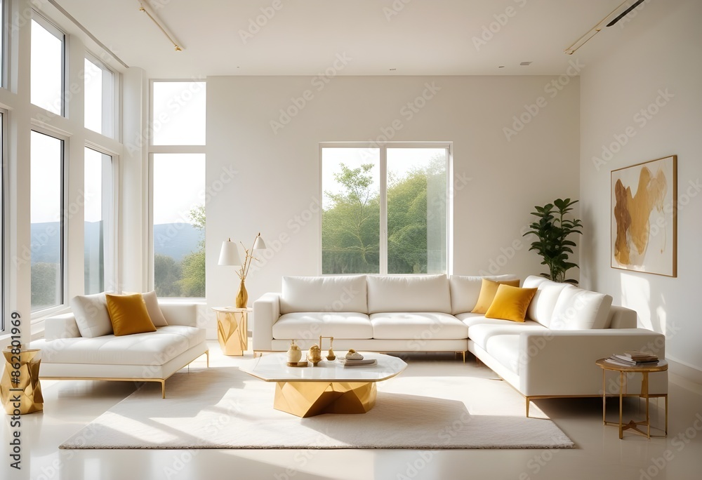 Fototapeta premium Photo interior modern design room 3d illustration