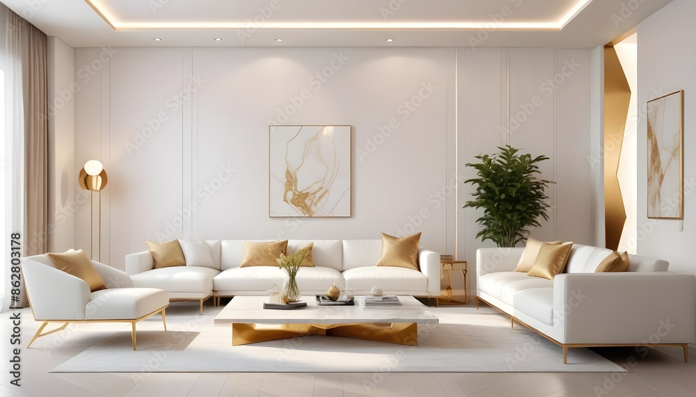Photo interior modern design room 3d illustration Photo interior modern design room 3d illustration