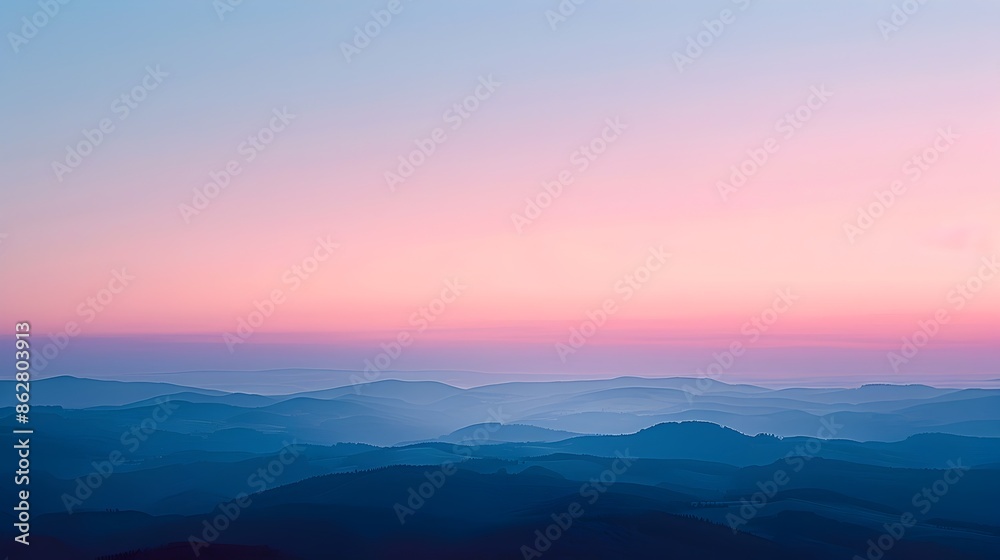 Obraz premium Ethereal Sunset to Twilight Landscape with Smooth Color Gradients and Diffused Light
