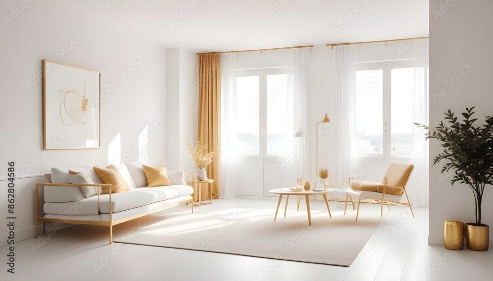 Fototapeta premium Photo interior modern design room 3d illustration