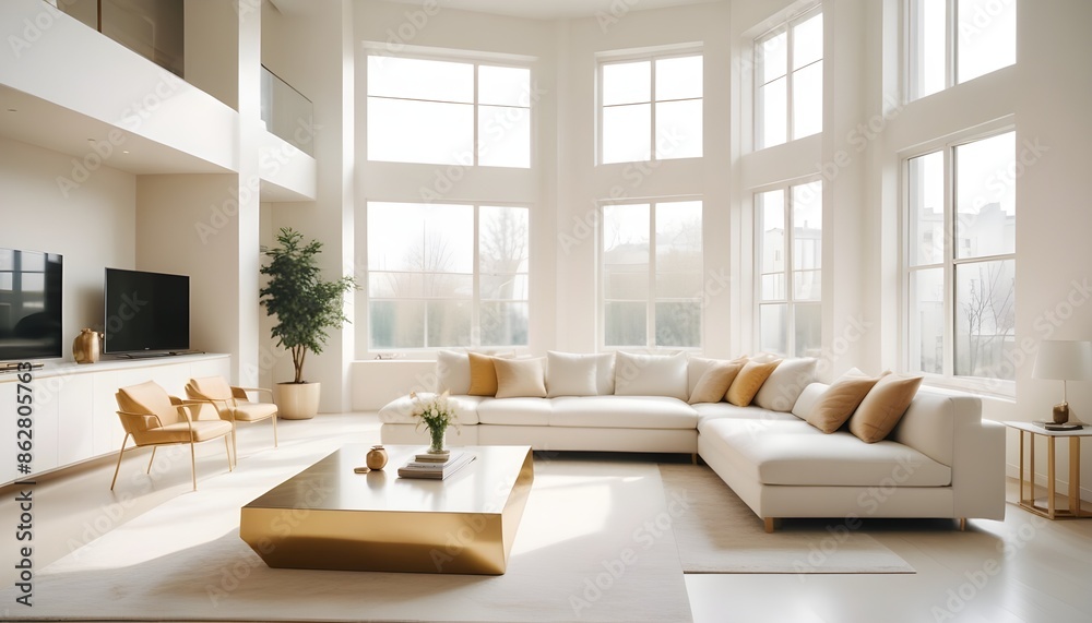 Fototapeta premium Photo interior modern design room 3d illustration