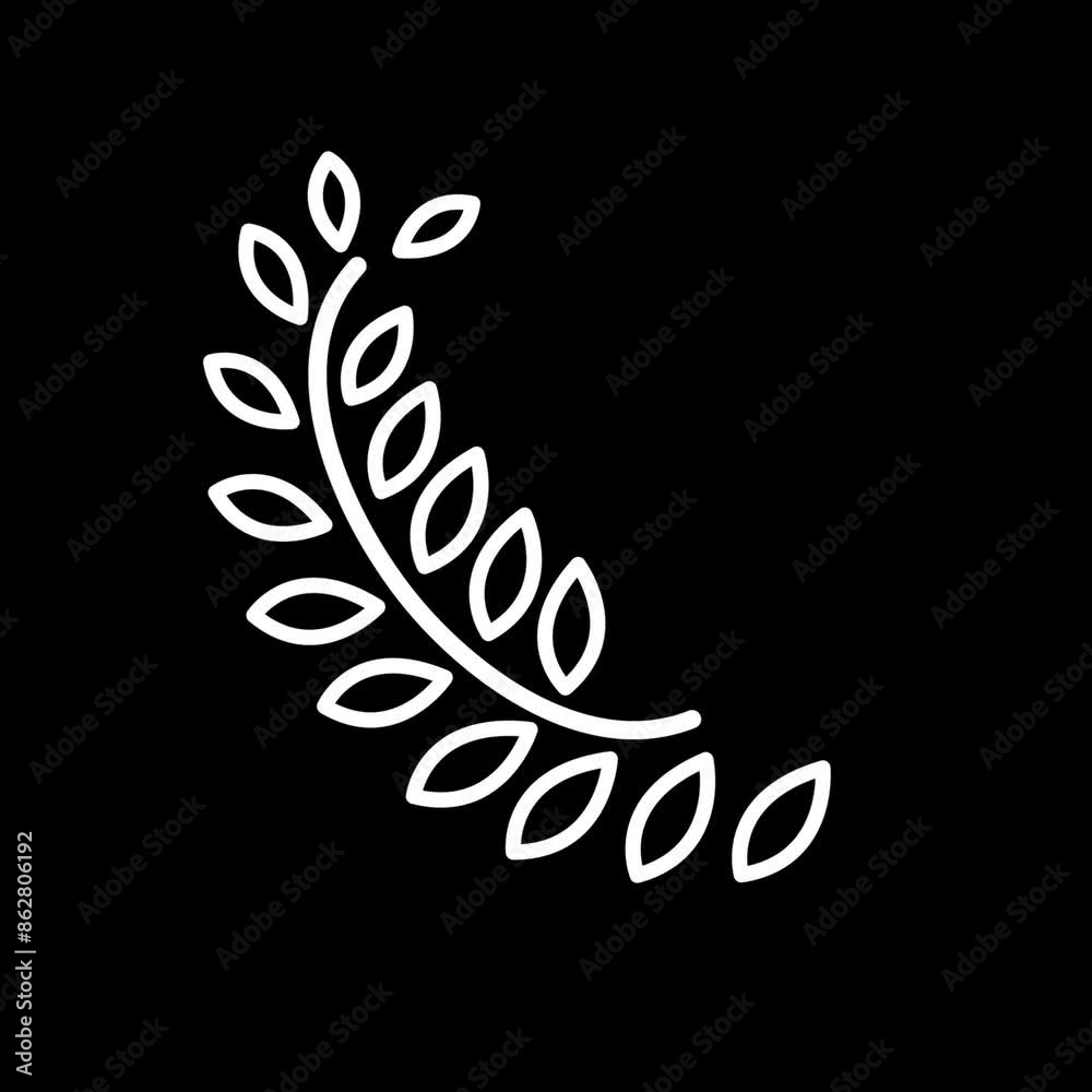 White fern leaf.Animation on a transparent background. Alpha channel. White fern leaf.Animation on a transparent background. Alpha channel.