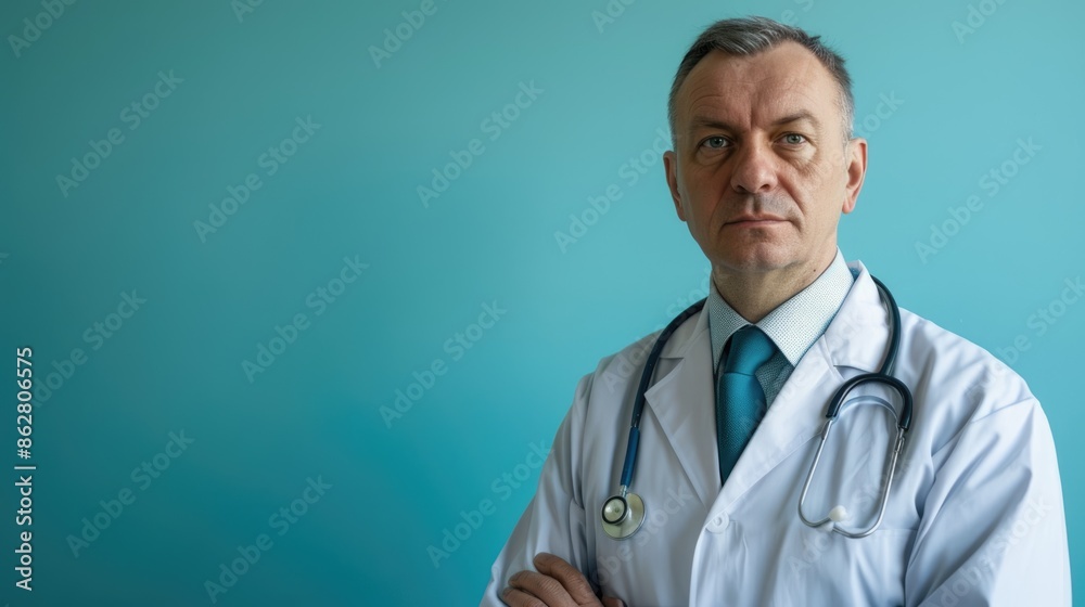 A raw photo of a doctor in professional attire against a solid color background, conveying confidence and expertise in healthcare A raw photo of a doctor in professional attire against a solid color background, conveying confidence and expertise in healthcare