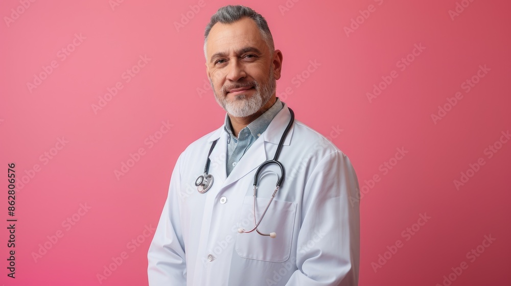 A raw photo of a doctor in professional attire against a solid color background, conveying confidence and expertise in healthcare A raw photo of a doctor in professional attire against a solid color background, conveying confidence and expertise in healthcare