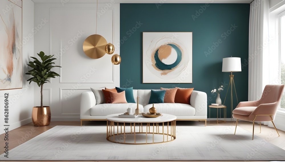 Photo interior modern design room 3d illustration Photo interior modern design room 3d illustration