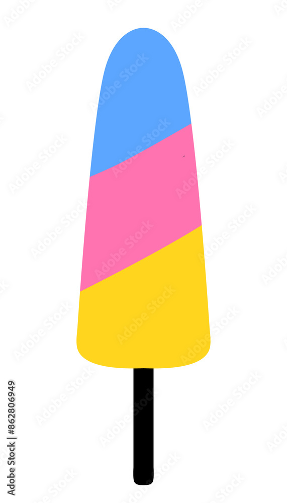 Doodle ice cream fruits blueberry pink lemon pineapple stick cute summer illustration food enjoy that can be used for social media, sticker, wallpaper, e.t.c with blue pink yellow colors