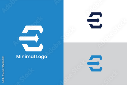 initial letter C arrow icon logo, letter C forward arrow logo, letter C tech company abstract logo for business