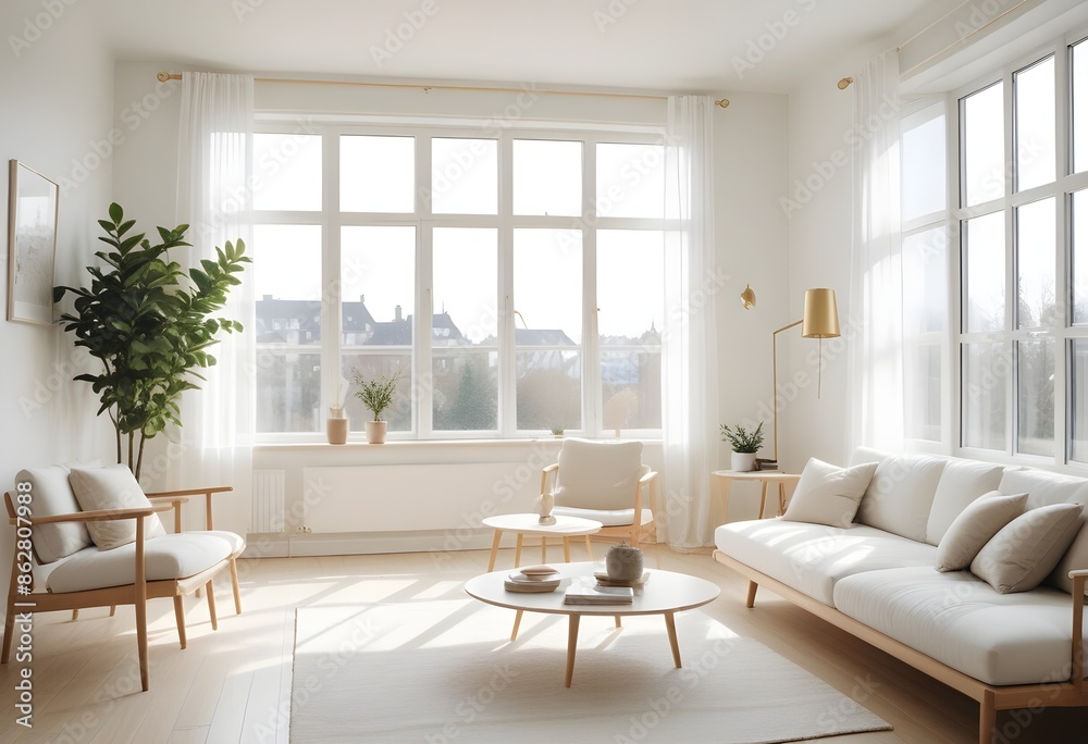 Fototapeta premium Photo interior modern design room 3d illustration