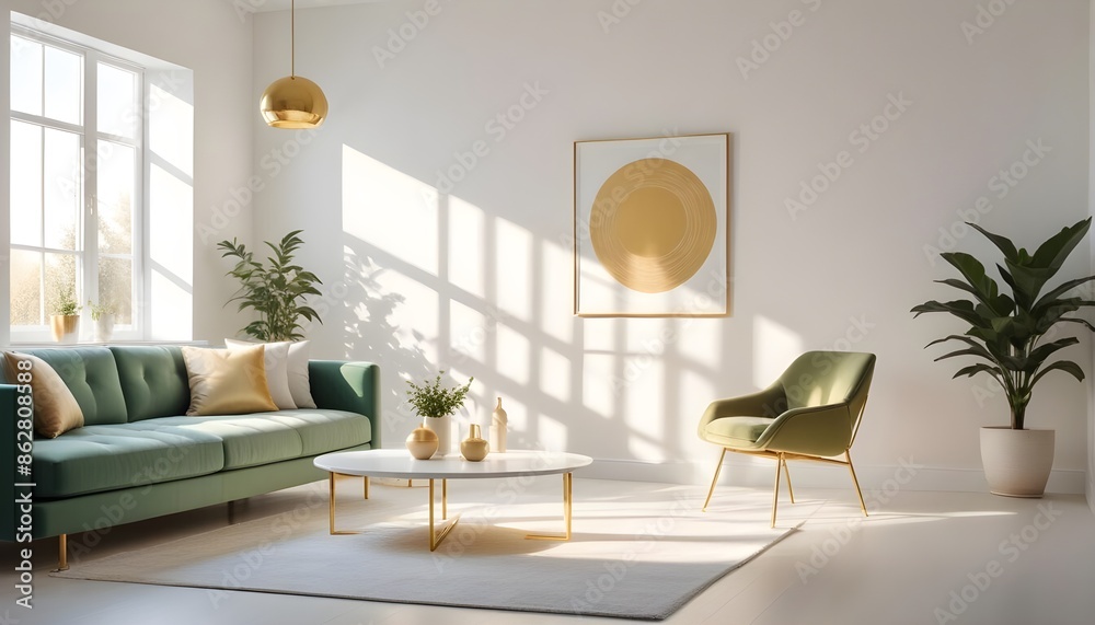 Fototapeta premium Photo interior modern design room 3d illustration