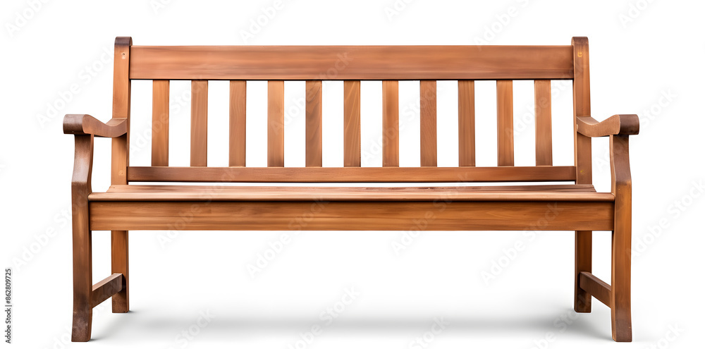 Wooden outdoor bench isolated on white background Wooden outdoor bench isolated on white background