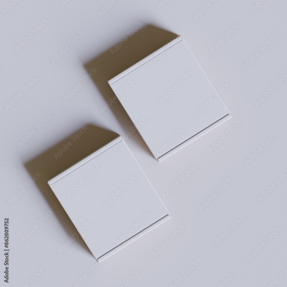 White paper cardboard box isolated on gray background White paper cardboard box isolated on gray background