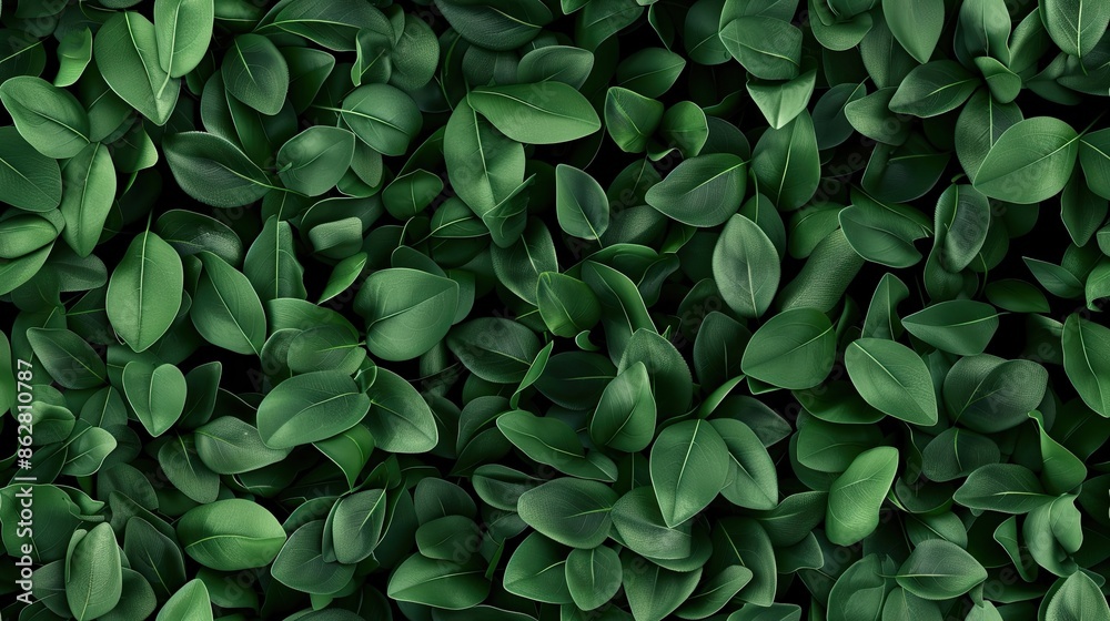 Fototapeta premium A close-up photo of vibrant green leaves SEAMLESS PATTERN