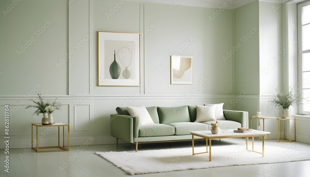 Fototapeta premium Photo interior modern design room 3d illustration