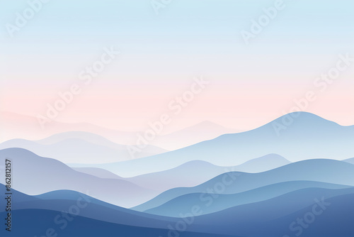 Wallpaper Mural Abstract mountain psychedelic gradient landscape, watercolor painting, blue, pink, green, orange Torontodigital.ca