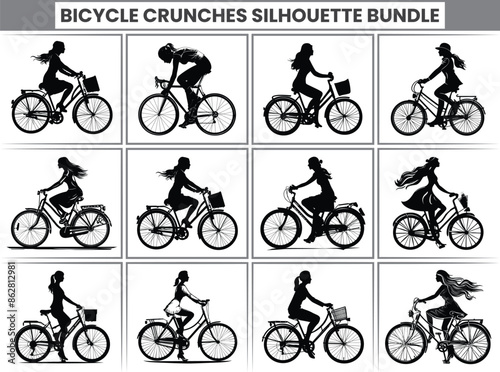 Bicycle Crunch silhouette Abs workout for men. Man in sport outfit doing abs exercises in Training through Body Weight Power gym Bicycle Crunch bundle. All kinds of abdominal training.