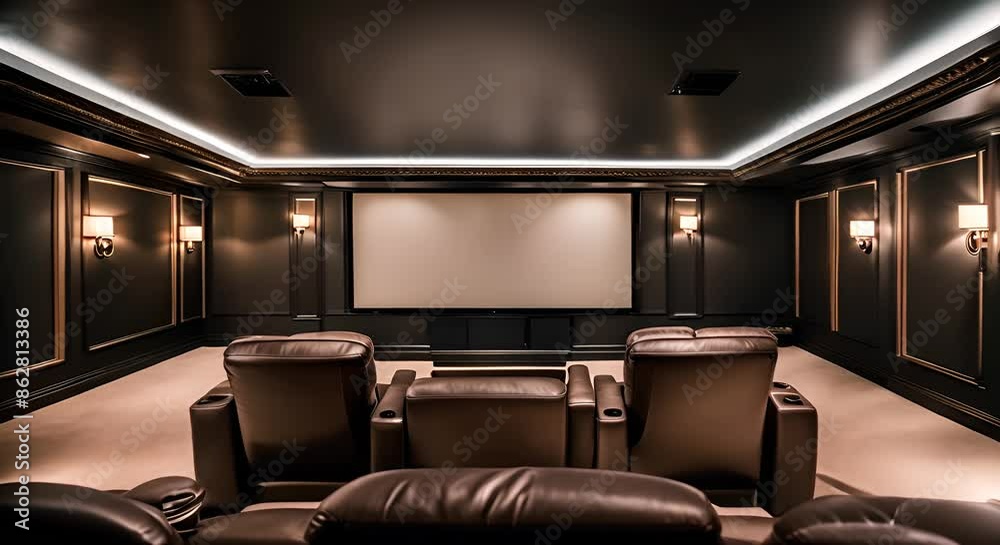 Movie at home. Home theater room. Movie at home. Home theater room.