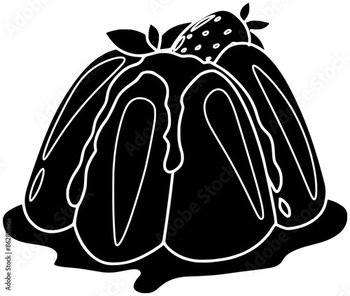 dessert illustration cake silhouette pudding logo sweet icon food outline delicious tasty cream cuisine vanilla gourmet homemade chocolate baked shape custard snack creamy for vector graphic backgroun