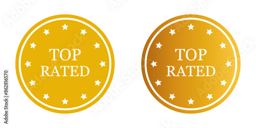 Top rated gold yellow sticker label sign vector design