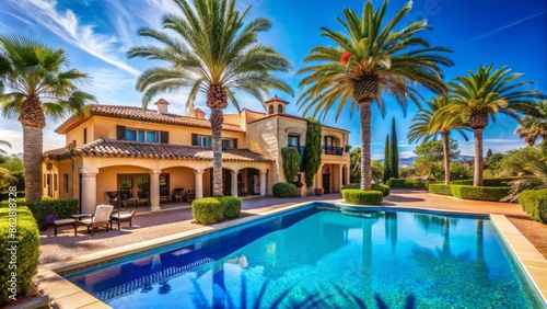 Wallpaper Mural Serene turquoise ocean laps against powdery white sand beach lined with swaying palm trees under a bright blue sky. Torontodigital.ca