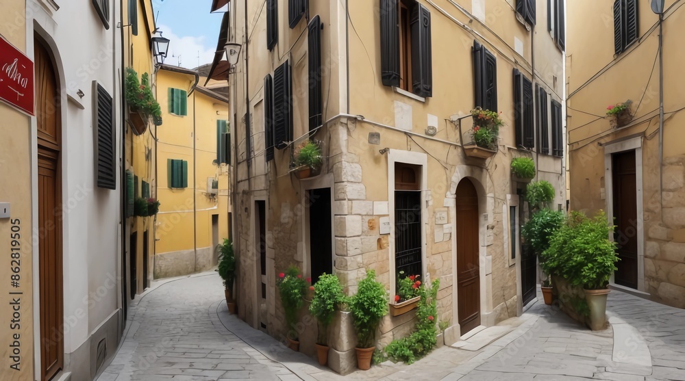 Fototapeta premium narrow street in the old town