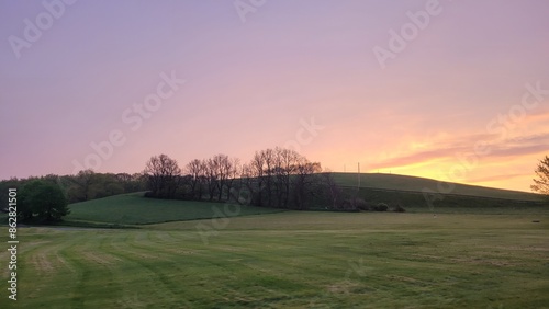 sunrise over the field